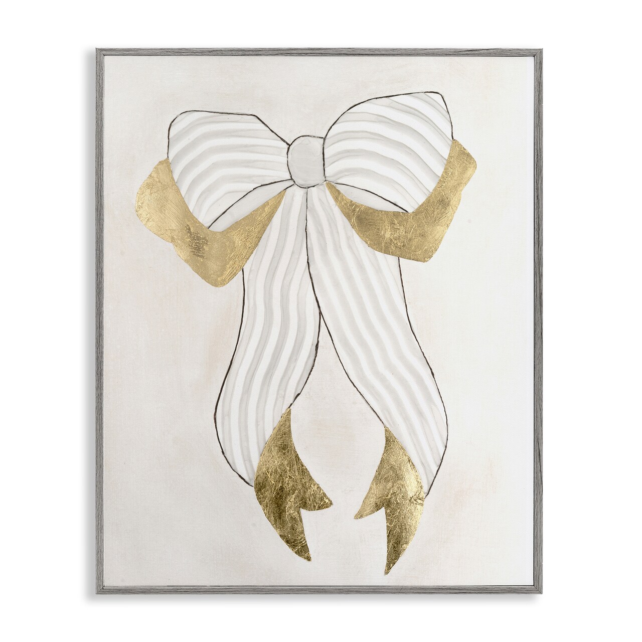 Stupell Industries Neutral Glam Ribbon Framed Giclee, design by Vanna Lam